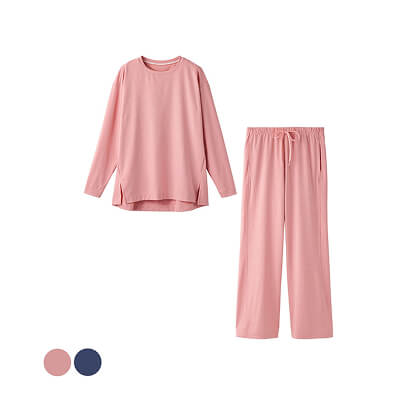 スタンダードドライ＋ 【一般医療機器】 ボートネックロングスリーブ フレアパンツ 上下セット レディース