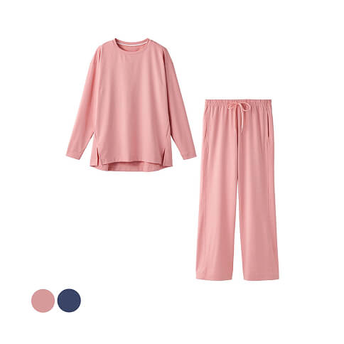 スタンダードドライ＋ 【一般医療機器】 ボートネックロングスリーブ フレアパンツ 上下セット レディース