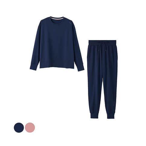 スタンダードドライ＋ 【一般医療機器】 ロングスリーブクルーネック ジョガーパンツ 上下セット レディース