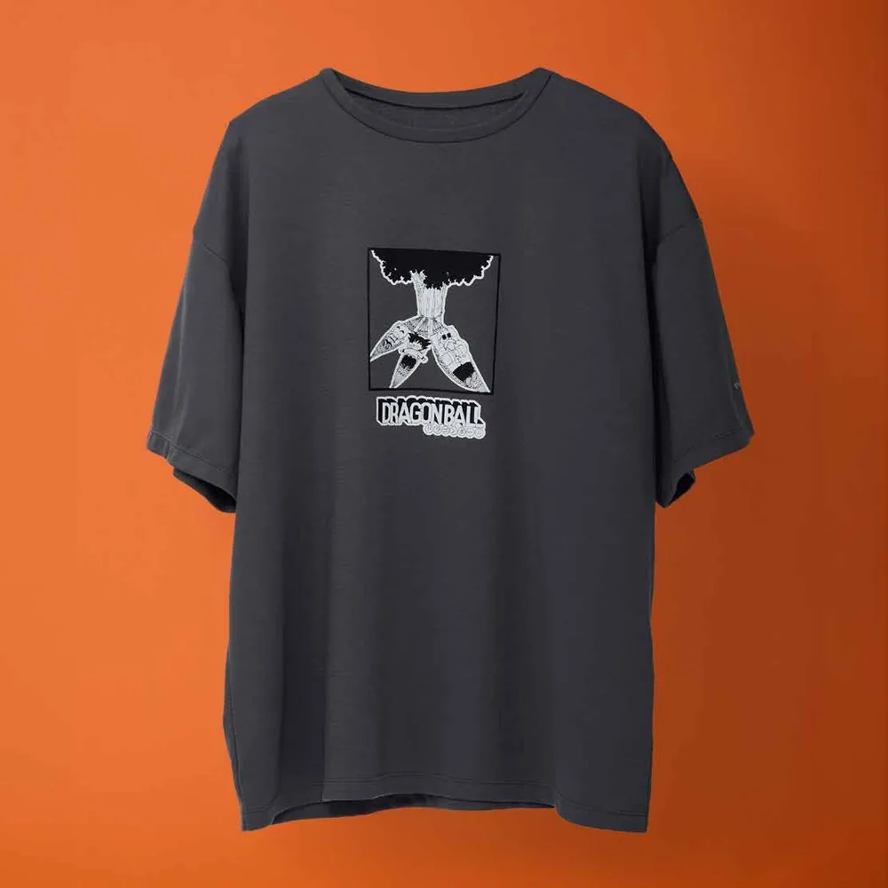 グレーの半袖Tシャツ（亀仙人・悟空・クリリン・ランチ）背面のプリント
